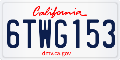 CA license plate 6TWG153