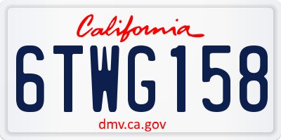 CA license plate 6TWG158