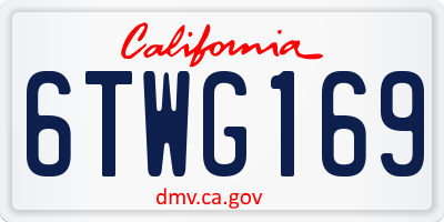 CA license plate 6TWG169