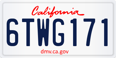 CA license plate 6TWG171