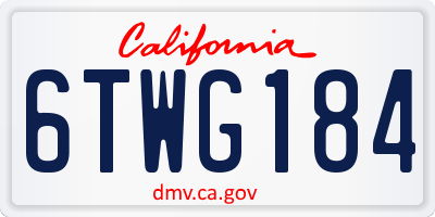 CA license plate 6TWG184