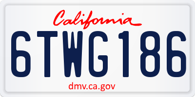 CA license plate 6TWG186