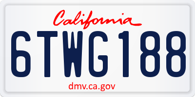 CA license plate 6TWG188