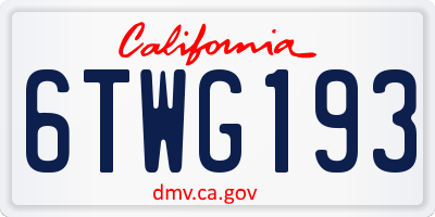 CA license plate 6TWG193