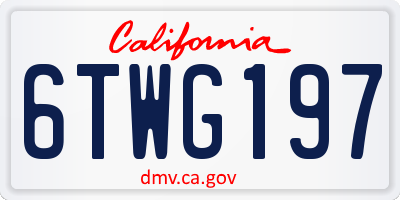 CA license plate 6TWG197