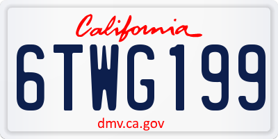 CA license plate 6TWG199