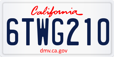 CA license plate 6TWG210