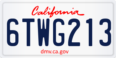 CA license plate 6TWG213