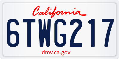 CA license plate 6TWG217