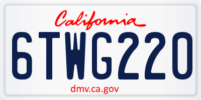 CA license plate 6TWG220