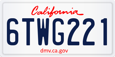 CA license plate 6TWG221
