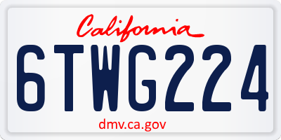 CA license plate 6TWG224