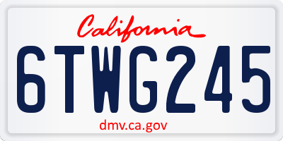 CA license plate 6TWG245
