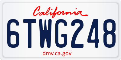 CA license plate 6TWG248