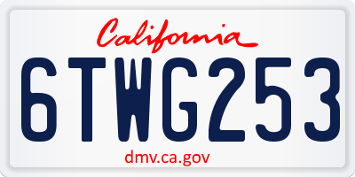 CA license plate 6TWG253