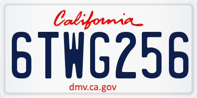 CA license plate 6TWG256