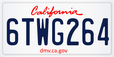 CA license plate 6TWG264