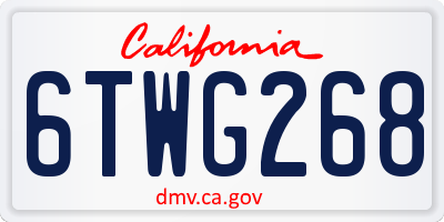 CA license plate 6TWG268