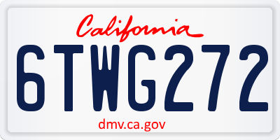 CA license plate 6TWG272