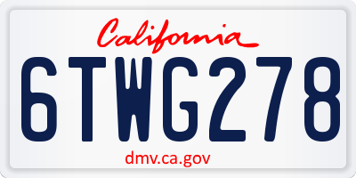 CA license plate 6TWG278