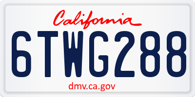 CA license plate 6TWG288