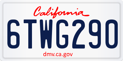 CA license plate 6TWG290