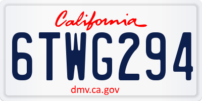 CA license plate 6TWG294