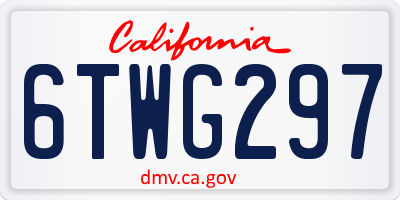 CA license plate 6TWG297