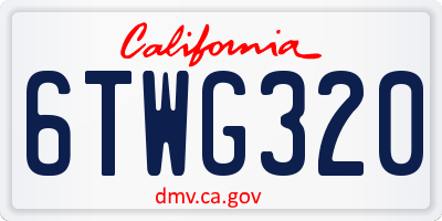 CA license plate 6TWG320