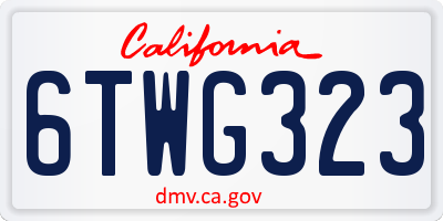 CA license plate 6TWG323