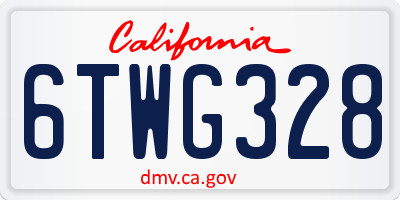 CA license plate 6TWG328