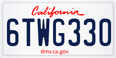 CA license plate 6TWG330