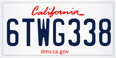 CA license plate 6TWG338