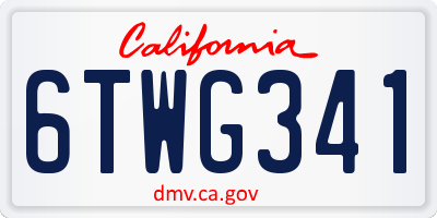 CA license plate 6TWG341