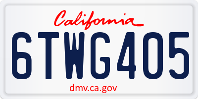 CA license plate 6TWG405