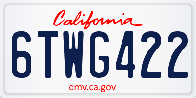CA license plate 6TWG422