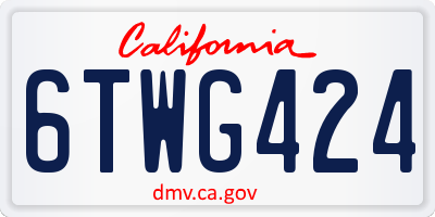 CA license plate 6TWG424