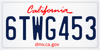 CA license plate 6TWG453