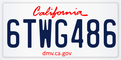 CA license plate 6TWG486