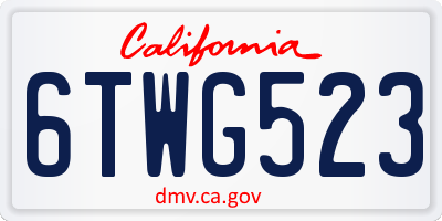 CA license plate 6TWG523