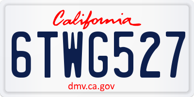 CA license plate 6TWG527