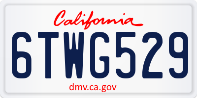 CA license plate 6TWG529