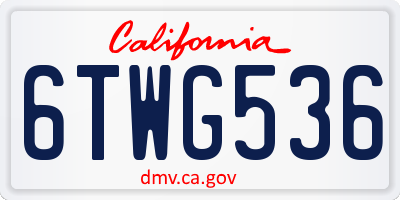 CA license plate 6TWG536