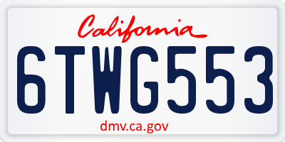 CA license plate 6TWG553