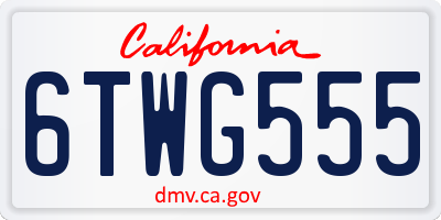 CA license plate 6TWG555