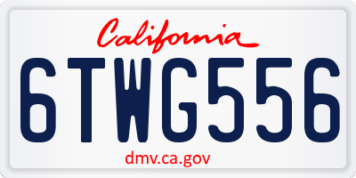 CA license plate 6TWG556