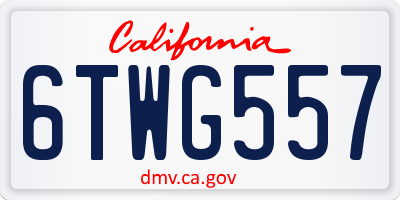 CA license plate 6TWG557