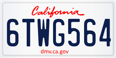 CA license plate 6TWG564