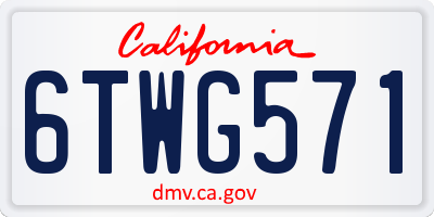 CA license plate 6TWG571