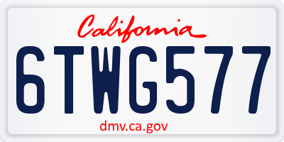 CA license plate 6TWG577
